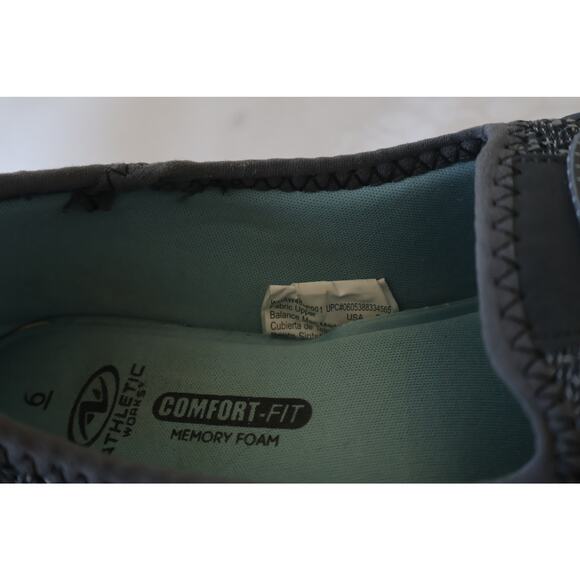 Athletic Works Comfort-Fit Memory Foam Slip-On Shoes Women’s 6 Gray/Black Knit - Picture 5 of 7